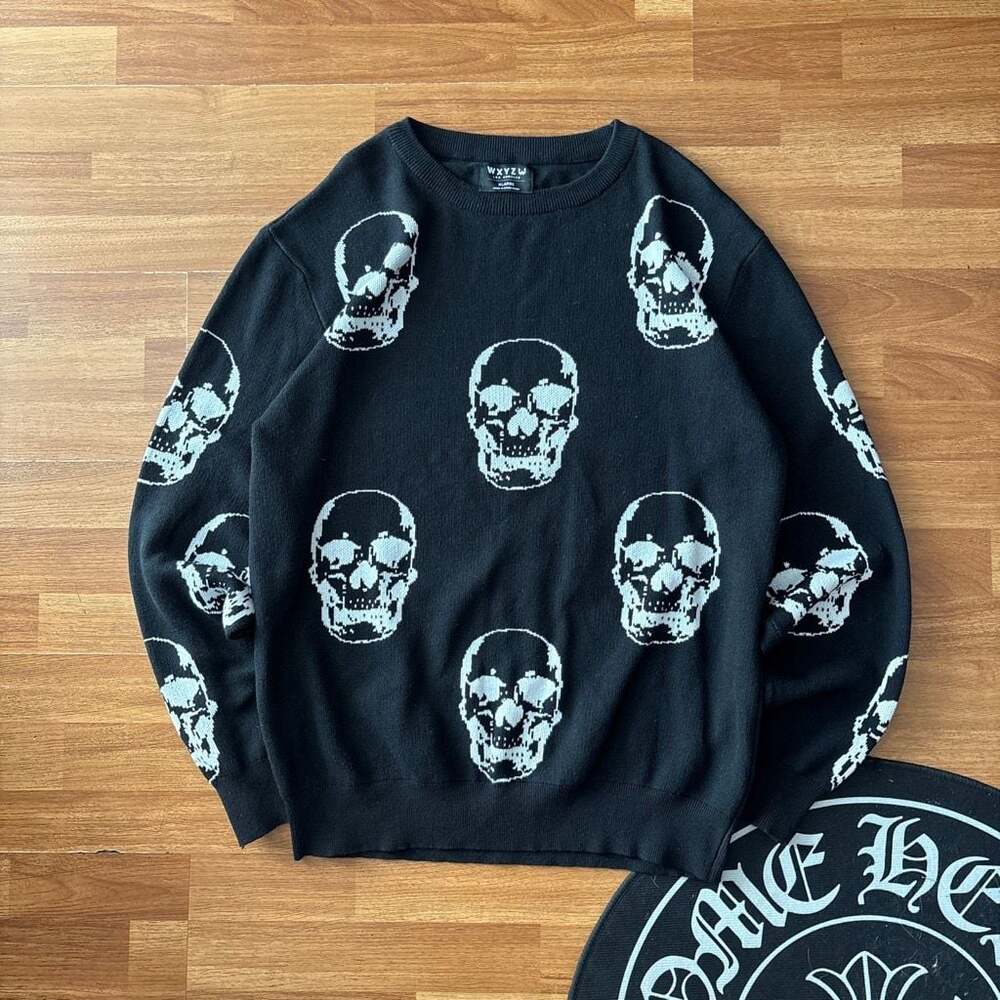 WXYZW Los Angeles Skull Print Knit Pullover Sweater